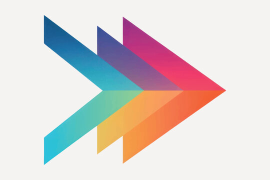 Colorful gradient arrow design