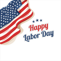 Labor Day bold typography vector illustration. Editable text to celebrate USA Labor day. Happy Labor day logo sticker poster banner greeting card.