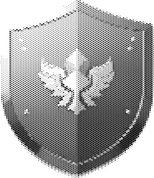 recommend clip art: Stylized emblem with eagle wings on shield silhouette