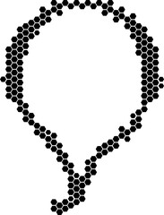 Abstract honeycomb pattern resembling wired headphones.