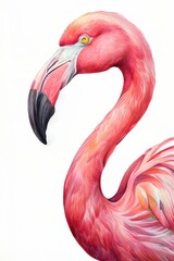 Obraz premium the AI Image Generator, A pink flamingo, stylized and artistic depiction, exotic bird in nature