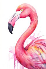 Obraz premium the AI Image Generator, A pink flamingo, stylized and artistic depiction, exotic bird in nature