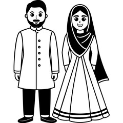 Couple in art vector illustration