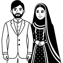 Couple in art vector illustration