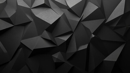 Fototapeta premium Black white dark gray abstract background. Geometric pattern shape. Line triangle polygon angle. Gradient. Shadow. Matte. 3d effect. Rough grain grungy. Design. Template. Presentation, ai