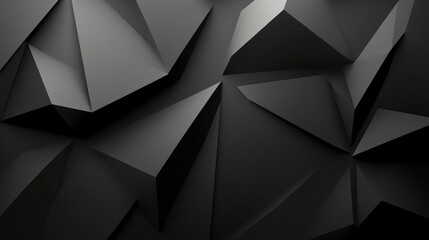 Fototapeta premium Black white dark gray abstract background. Geometric pattern shape. Line triangle polygon angle. Gradient. Shadow. Matte. 3d effect. Rough grain grungy. Design. Template. Presentation, ai