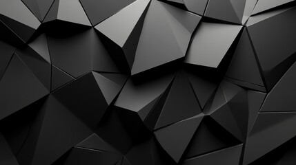 Black white dark gray abstract background. Geometric pattern shape. Line triangle polygon angle. Gradient. Shadow. Matte. 3d effect. Rough grain grungy. Design. Template. Presentation, ai