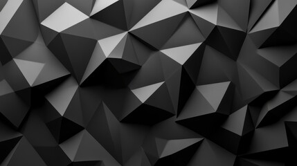 Obraz premium Black white dark gray abstract background. Geometric pattern shape. Line triangle polygon angle. Gradient. Shadow. Matte. 3d effect. Rough grain grungy. Design. Template. Presentation, ai