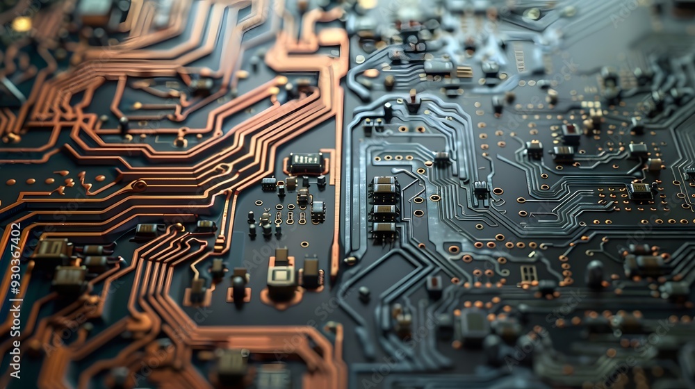 Poster the contrast between analog and digital neuromorphic systems, showcasing both types of circuits and 