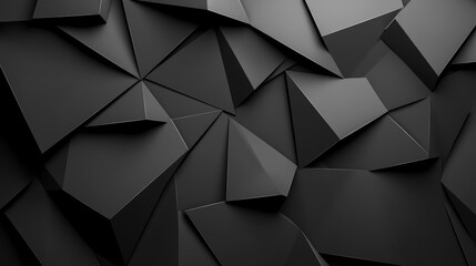 Obraz premium Black white dark gray abstract background. Geometric pattern shape. Line triangle polygon angle. Gradient. Shadow. Matte. 3d effect. Rough grain grungy. Design. Template. Presentation, ai