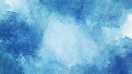 Blue light watercolor background, texture paper , ai
