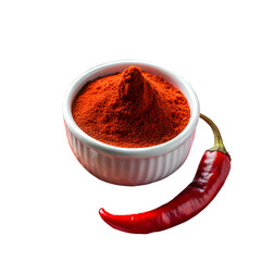 Ground Red Chili Powder with Fresh Red Chili Pepper.