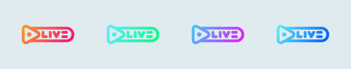 Broadcast line icon in gradient colors. Online signs vector illustration.