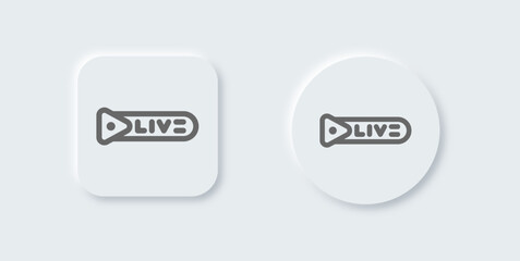 Broadcast line icon in neomorphic design style. Online signs vector illustration.