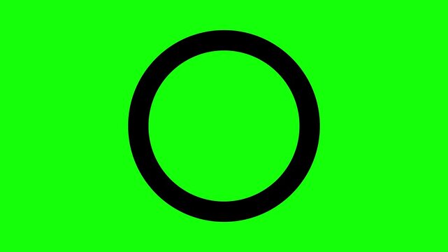 シンプルなマルの描画アニメーション（３種類）グリーンバック、黒