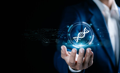 Biotechnology concept, research, development, innovation, advancing smart solutions from digital...