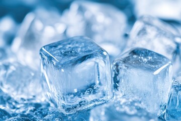 Obraz premium Ice Cubes Floating in a Refreshing Drink