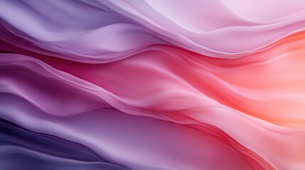 Fototapeta premium Abstract image showcasing the softness and fluidity of gently flowing fabric in pink and purple hues, evoking a sense of grace and elegance, illustrative of gentle movement and quiet beauty.