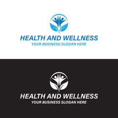 Modern fitness, spa, health ,wellness, fitness, gym, yoga, counseling, therapy, healthcare, mental health, logo design