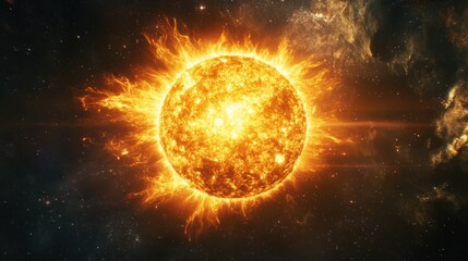 Obraz premium The Sun's Fiery Glow