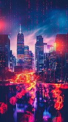 Fototapeta premium Financial economy charts with cityscape illustration background. Business stock market exchange and investment index, global currency analysis diagram data, international banking, profit rate growth