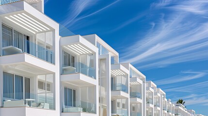 White Modern Architecture with Blue Sky