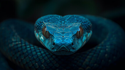 Fototapeta premium close up of a blue snake