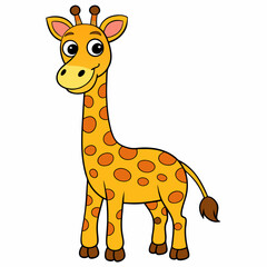 Fototapeta premium Funny giraffe art vector illustration