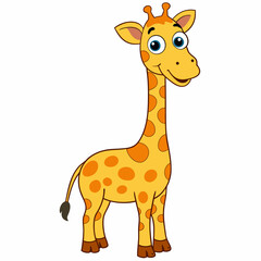 Funny giraffe art vector illustration