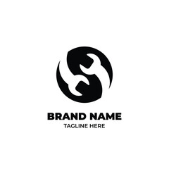 Black and white logos related to mechanics or repairs