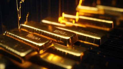 Golden Bars with Stamped Serial Numbers
