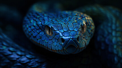 Fototapeta premium close up of a blue snake