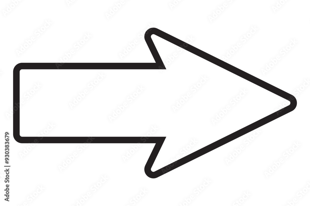 Poster Black arrow pointing right. Arrow shape element