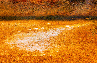Close-up of the earth surface in the Orakei Korako Park, Taupo, North Island, New Zealand, Oceania.