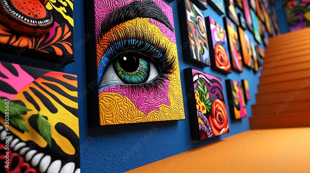 Poster a colorful abstract eye artwork adds vibrant and dynamic elements to gallery wall decor, merging art