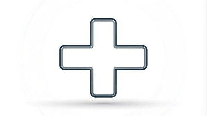 Fototapeta premium A simple, outline illustration of a patient's symbol, with a plus sign integrated, isolated on a white background, ready for edit and customization.