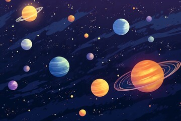 vector cartoon galaxy background