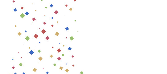 Multicolored paper confetti on transparent background. Realistic confetti flying. Colorful scattered items to holiday decorations.