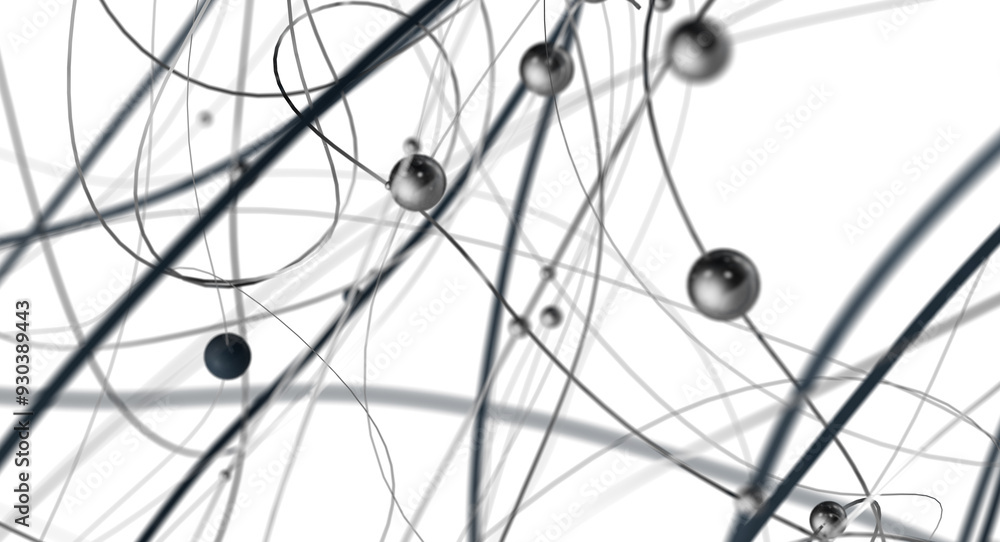 Poster Abstract digital background of points and lines. Glowing plexus. Big data. Network or connection.