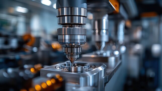 Close-up of CNC machine spindles, emphasizing the speed and precision of modern machining technology.