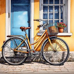 Fototapeta premium the AI Image Generator, Drive with bicycle,