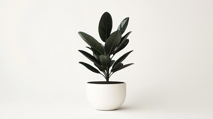 The Zamioculcas zamiifolia 'Raven' plant, with its thick black leaves, displayed in a minimalistic white pot, offering a sleek and sophisticated touch to any space.