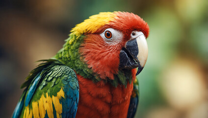 Obraz premium A colorful parrot portrait in wilderness, wildlife photography