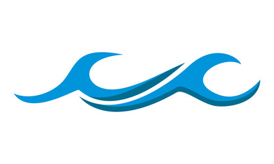 ocean water wave vector art logo