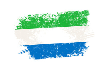 Sierra Leone flag with grunge effect - vector illustration