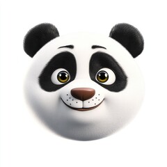Obraz premium A cheerful panda character with expressive eyes and a friendly smile, designed to evoke joy and warmth in a playful style