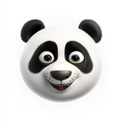 Naklejka premium A cheerful cartoon panda face radiating joy and playfulness in a minimalist design