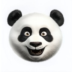 Naklejka premium A cheerful panda face with playful expression against a clean background