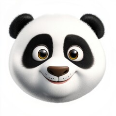 Fototapeta premium A cheerful panda face radiating joy amidst a bright background