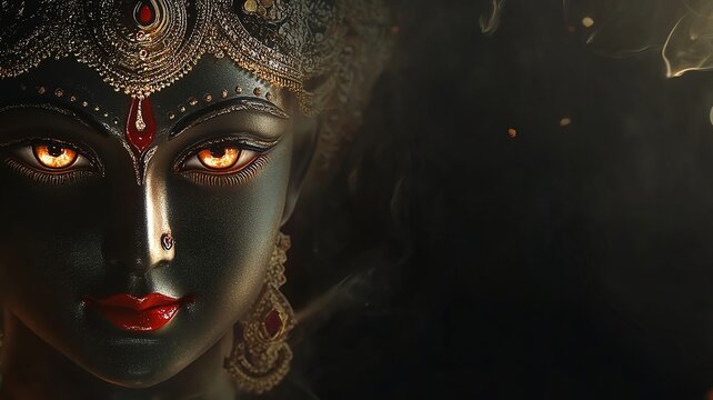 indian goddess durga black illuminated image